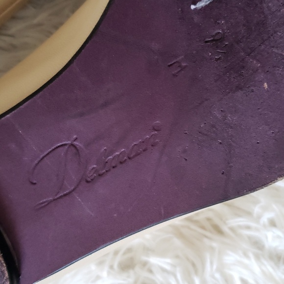 Delman beige/black Leather Cap Toe Ballet Flats Size 9 - Picture 6 of 8